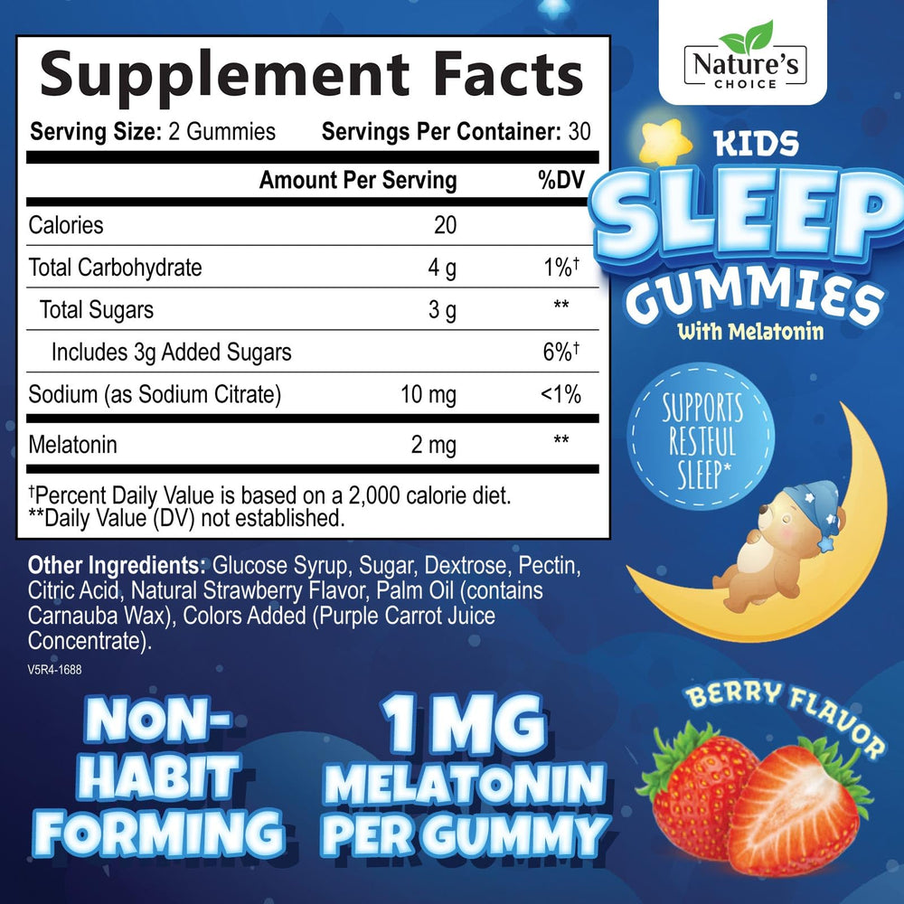 Chewable berry gummy for kids sleep support