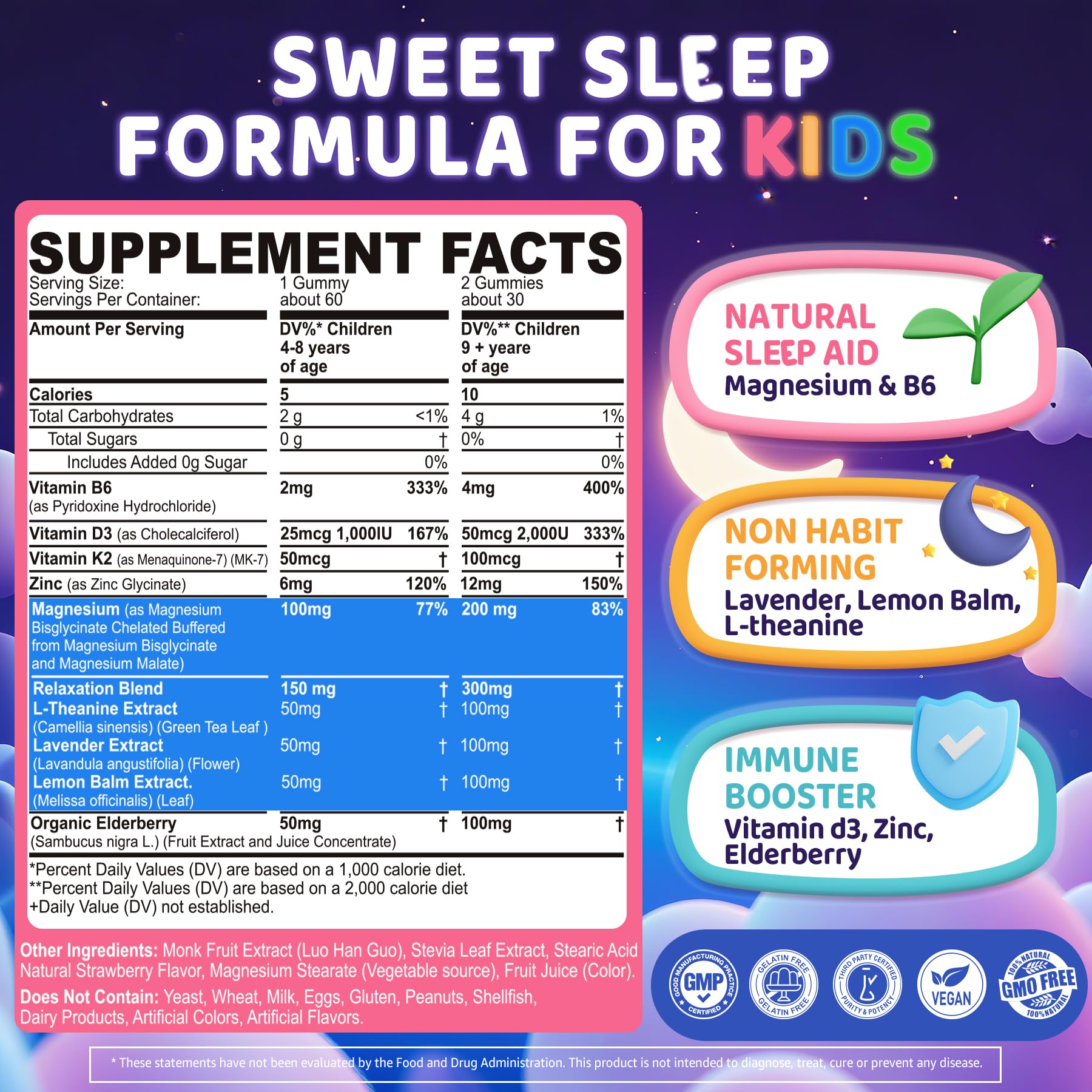 Non-melatonin badge on bottle