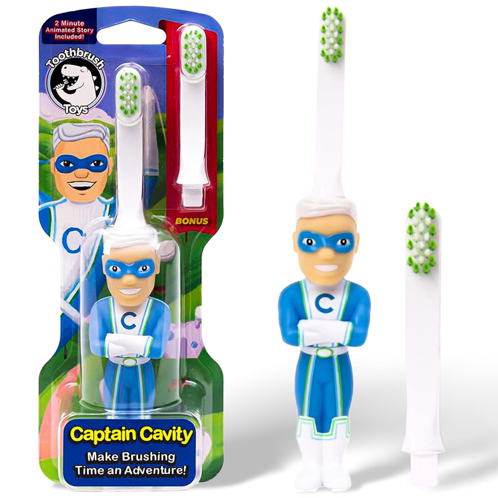 Kids superhero toothbrush design with soft bristles for ages 2+