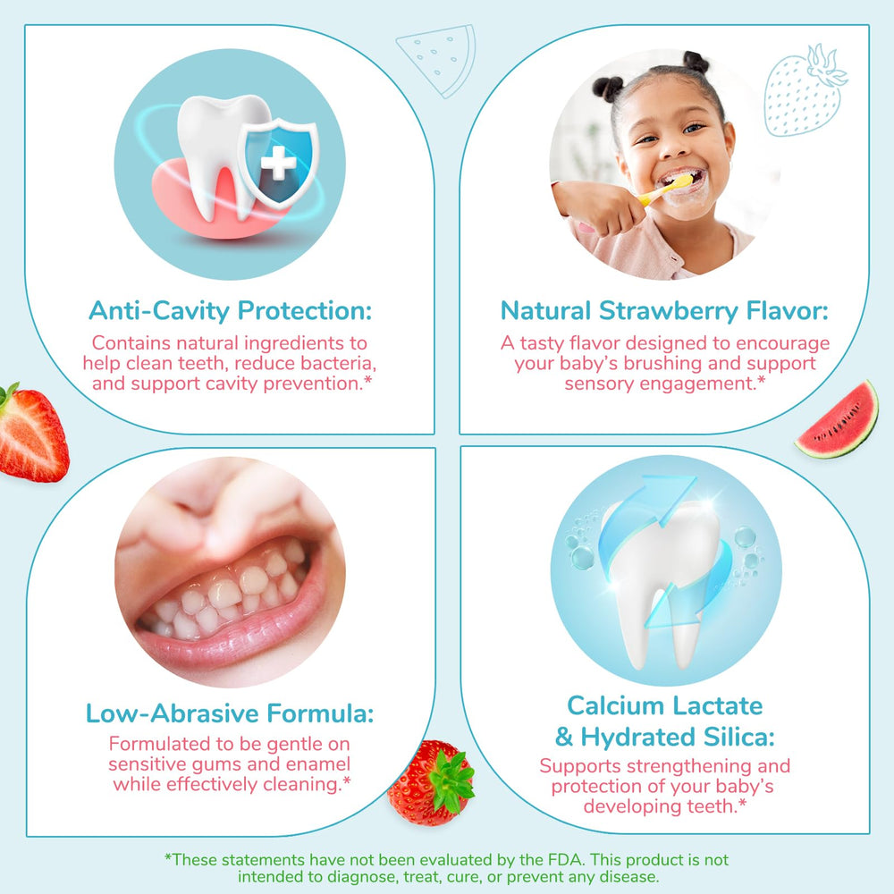 Child brushing routine with kid-friendly toothpaste