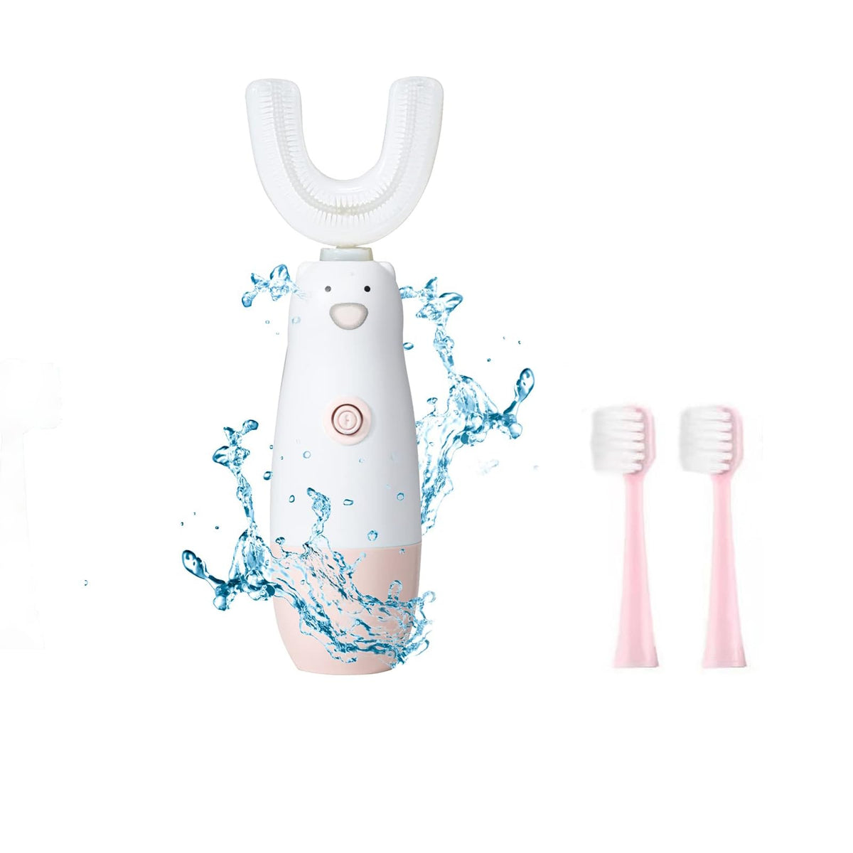 Pink Kids U-Shaped Electric Toothbrush for toddlers ages 2-7