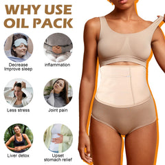 Front pouch design showing space for heating or cooling pack (not included)