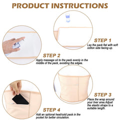 Castor oil pack wrap worn around waist for stomach comfort