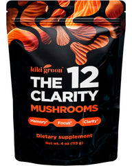 Front label of KIKI Green 12 Mushroom Powder 4 oz
