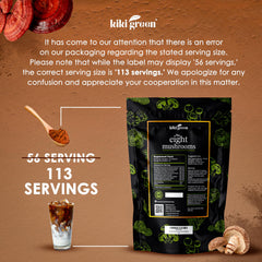 KIKI Green 8 Mushrooms packaging and bottle, evoking trust and convenient storage.