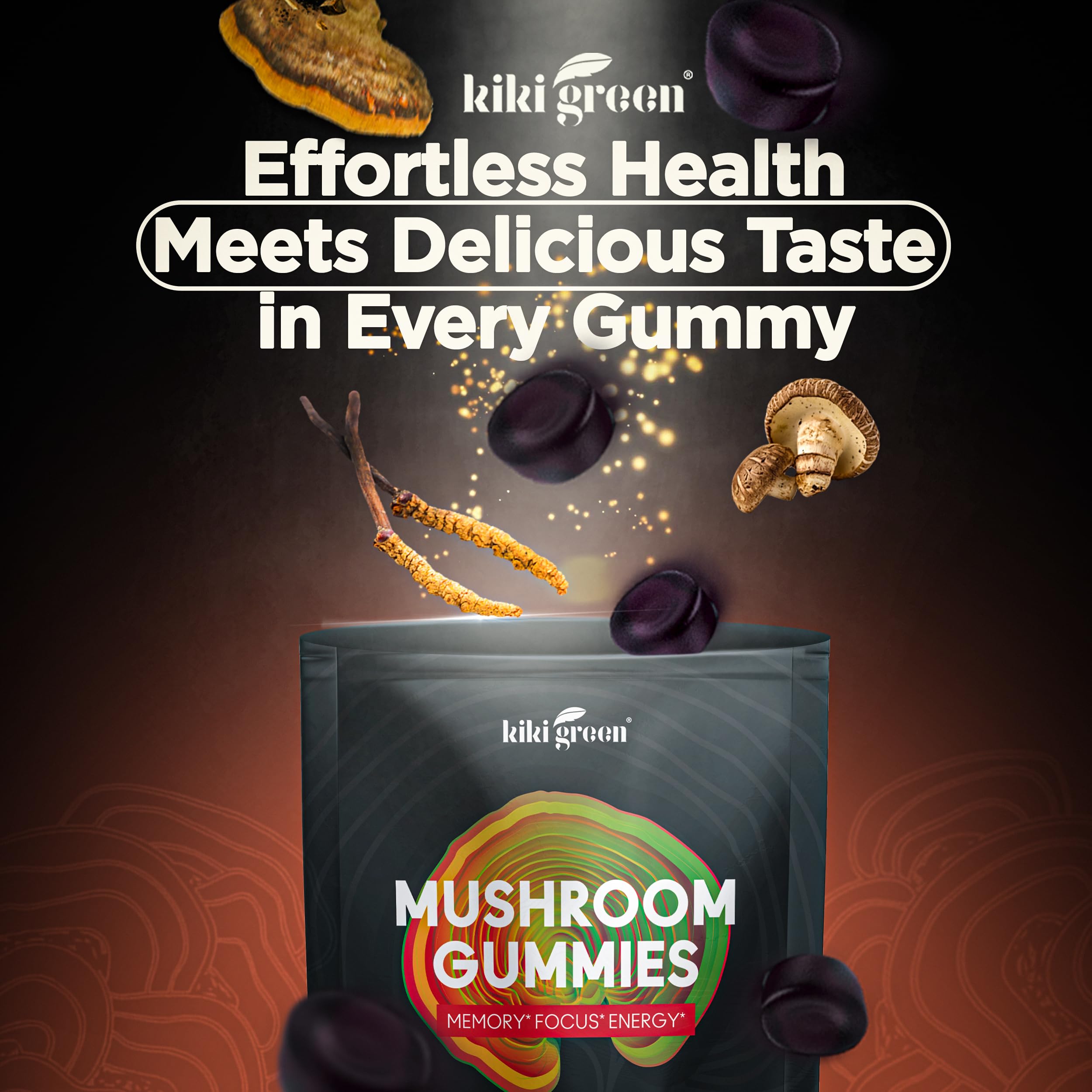 Graphic illustrating the 10-mushroom blend