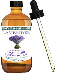 Amber glass bottle with glass dropper for Lavender Essential Oil