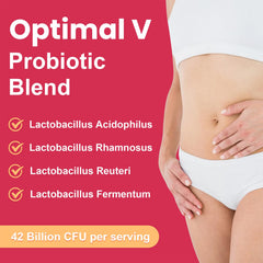 Label highlighting 42 Billion CFU 12-in-1 probiotic blend