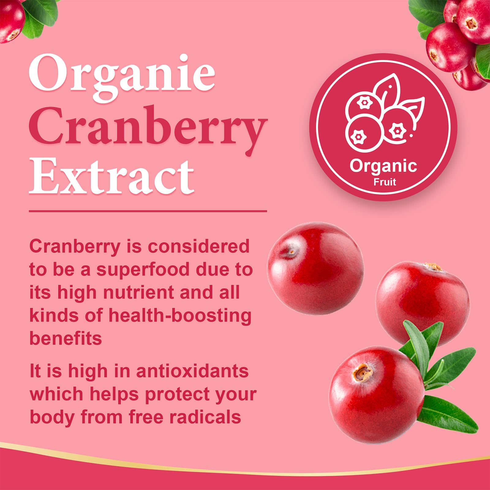 D-Mannose and Organic Cranberry ingredients