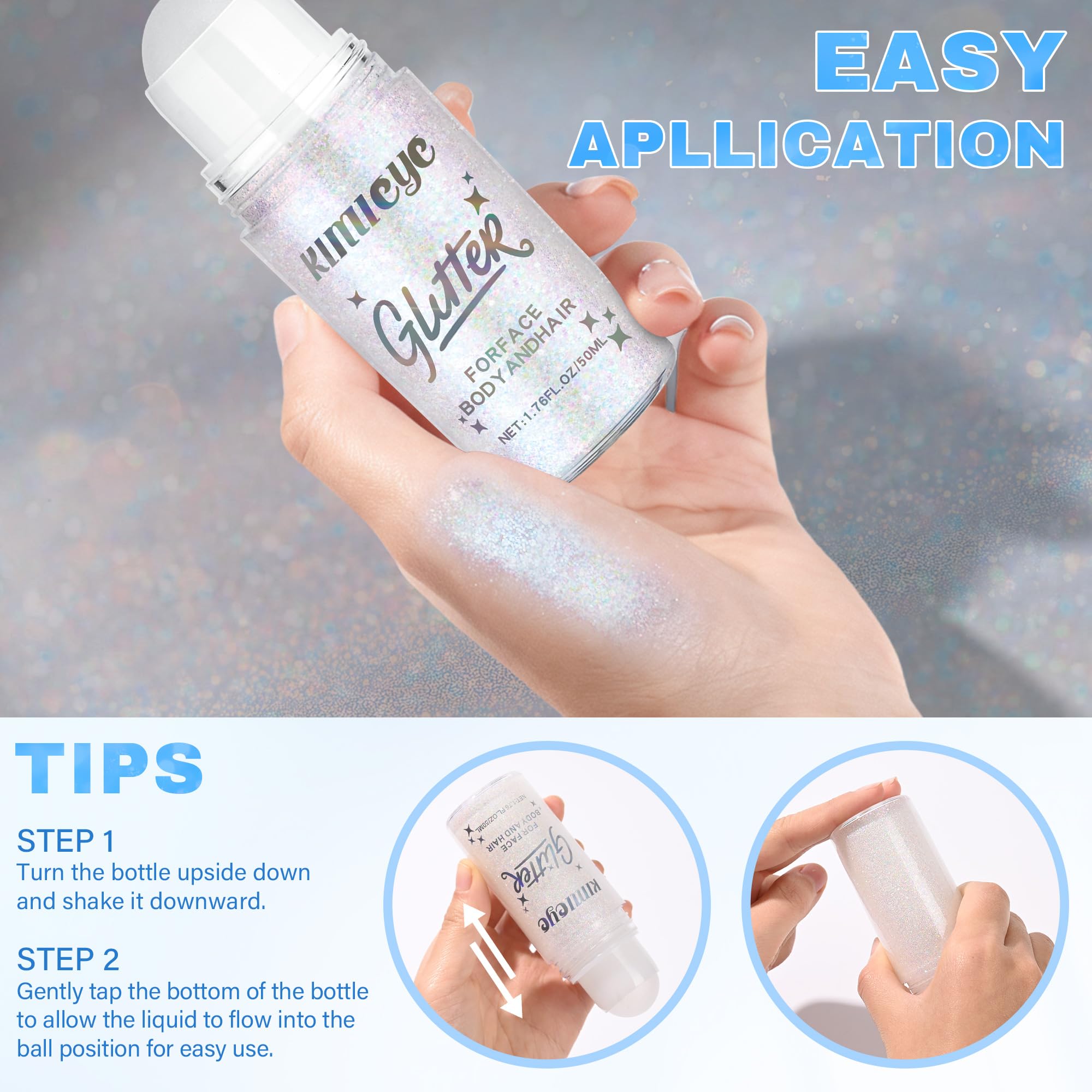 Kimieye roll-on design enables precise, mess-free face and body application
