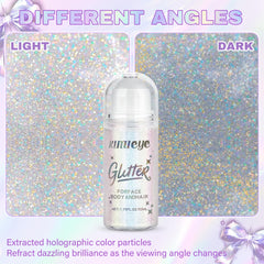 KIMIEYE body shimmer on skin and hair with long lasting radiance under lights