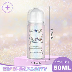 KIMIEYE glitter gel holographic shimmer on skin for dynamic stage looks