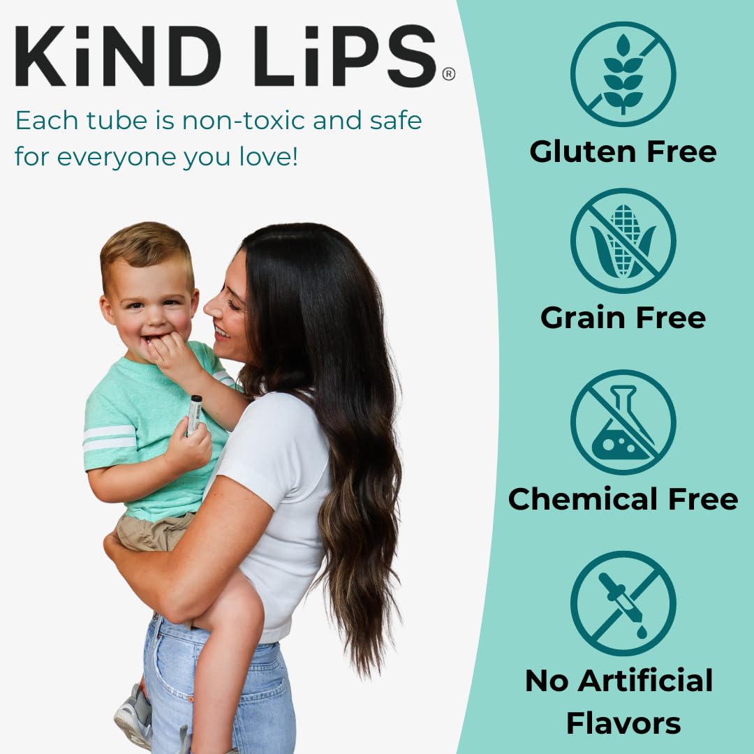 Kind Lips Sweet Mint lip balm 2-pack back view highlights compact carry-ready design.