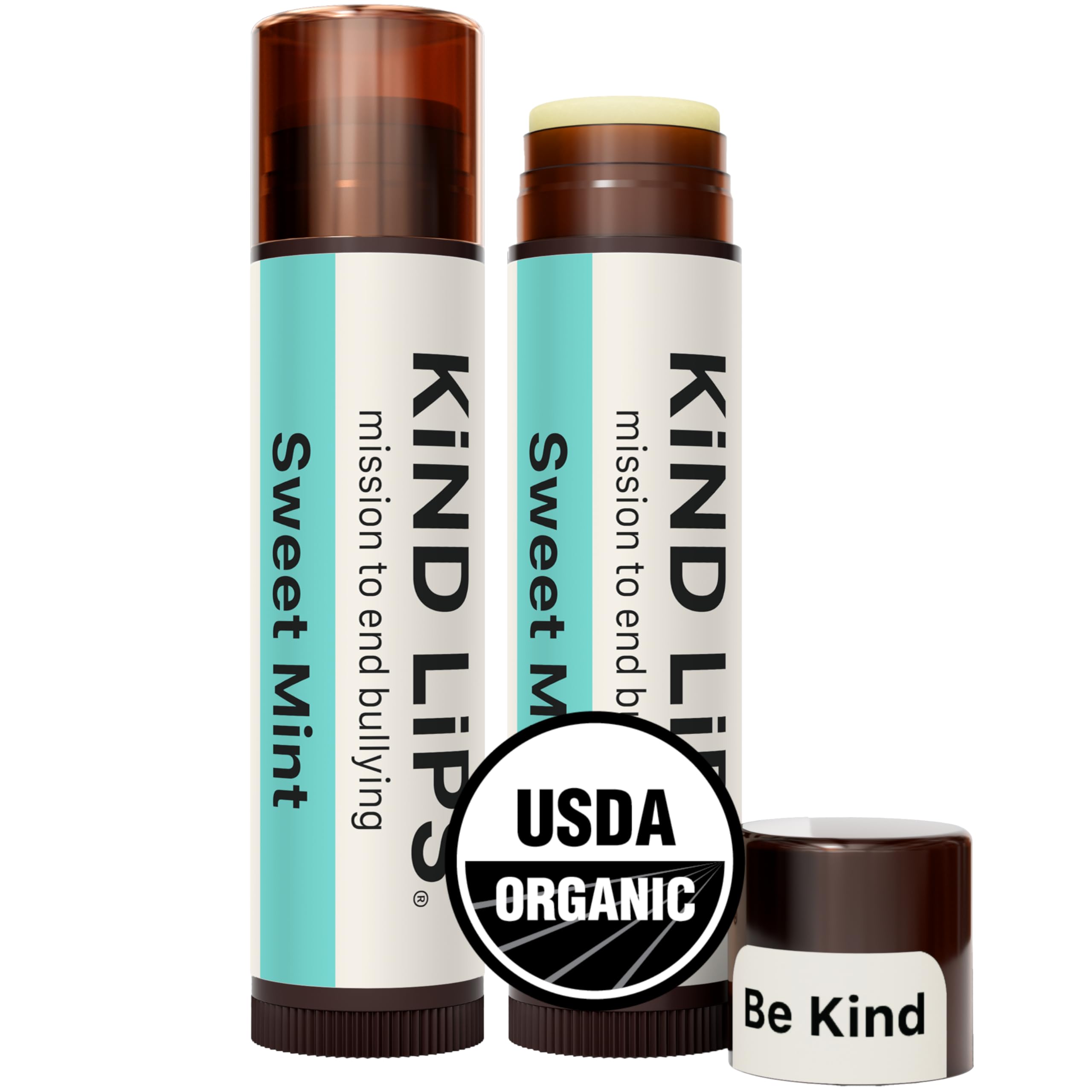 Kind Lips Sweet Mint lip balm 2-pack front view for daily moisture.