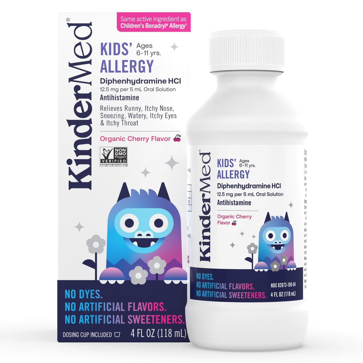 KinderMed Kids' Allergy with diphenhydramine HCl active ingredient label
