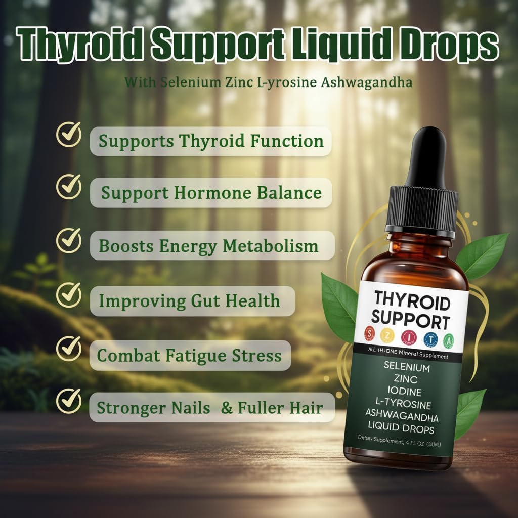 Dropper dispensing thyroid support liquid