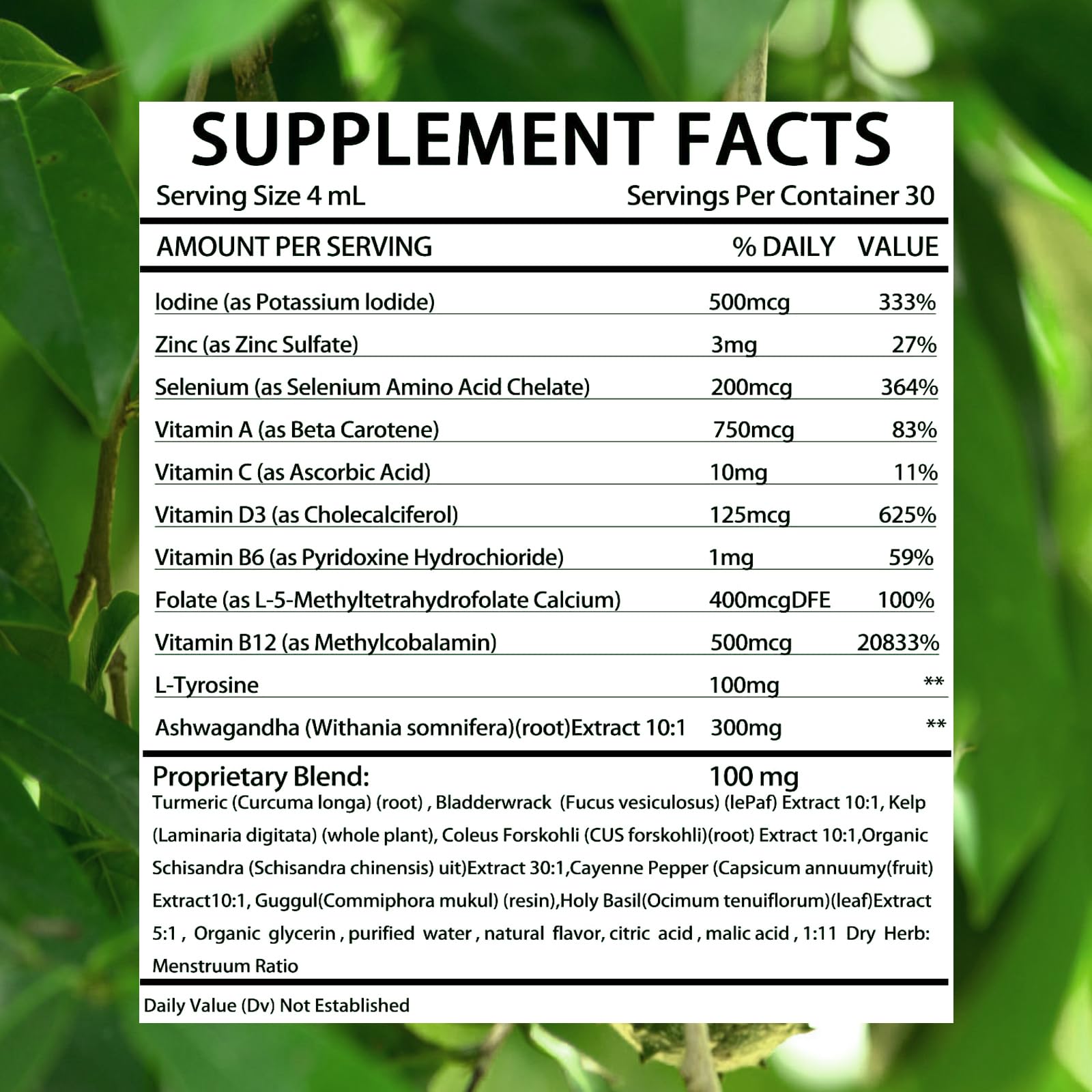 Usage shot showing 4 ml daily dose