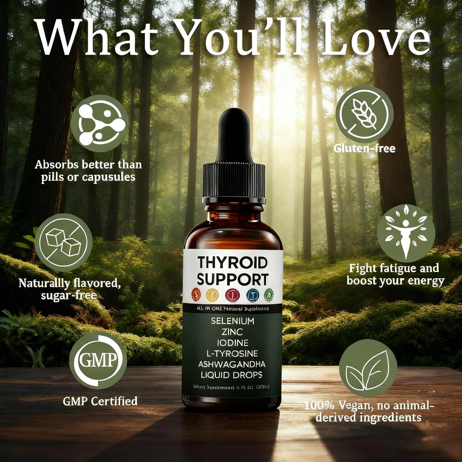 Usage illustration for Kindled Thyroid Support Drops