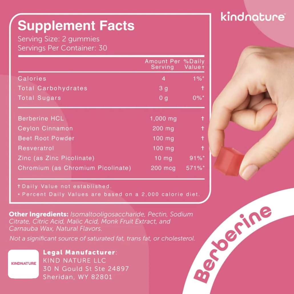 Close-up view of sugar-free vegan Berberine Gummies