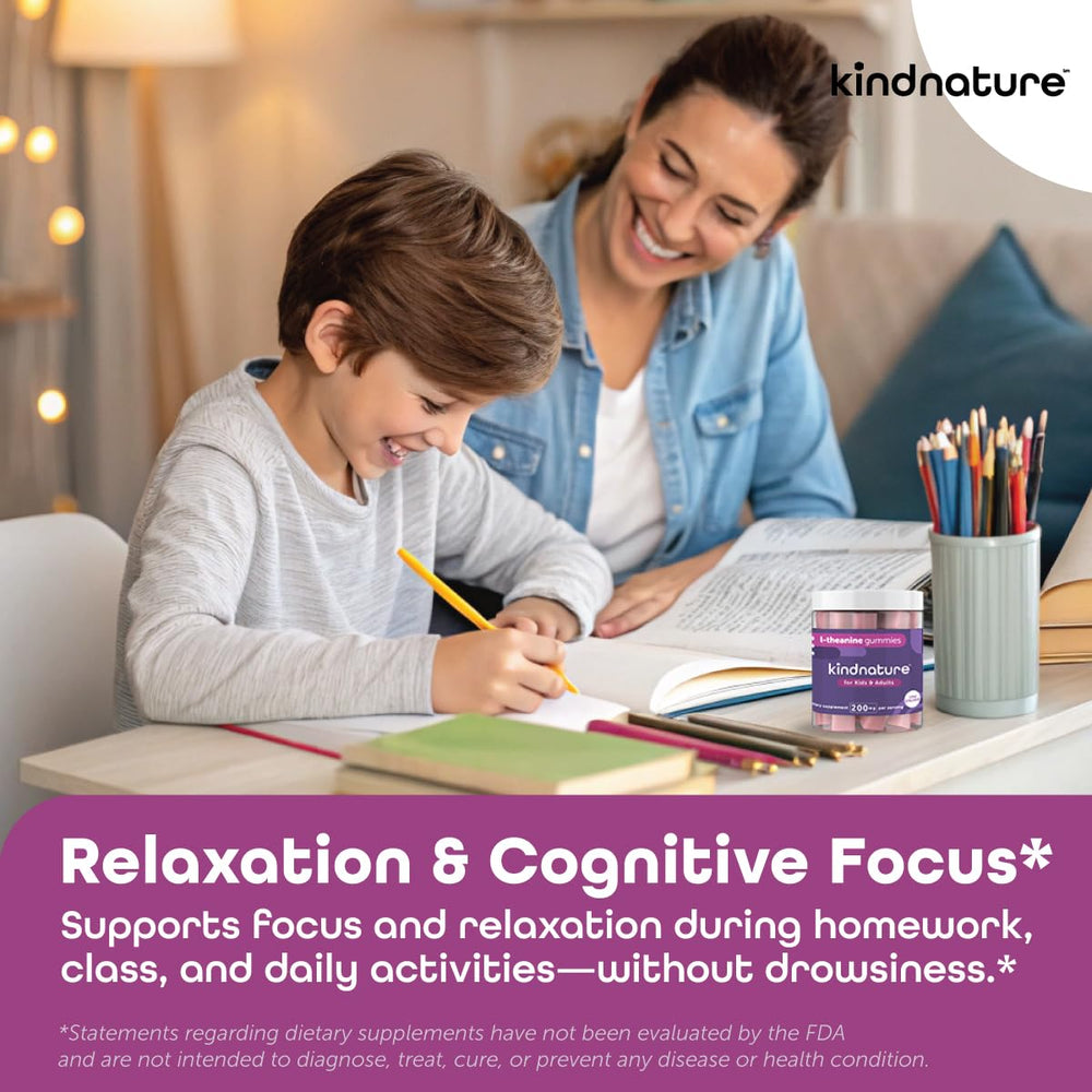 Adult and kid-friendly calm and focus gummies packaging