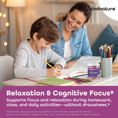 Adult and kid-friendly calm and focus gummies packaging