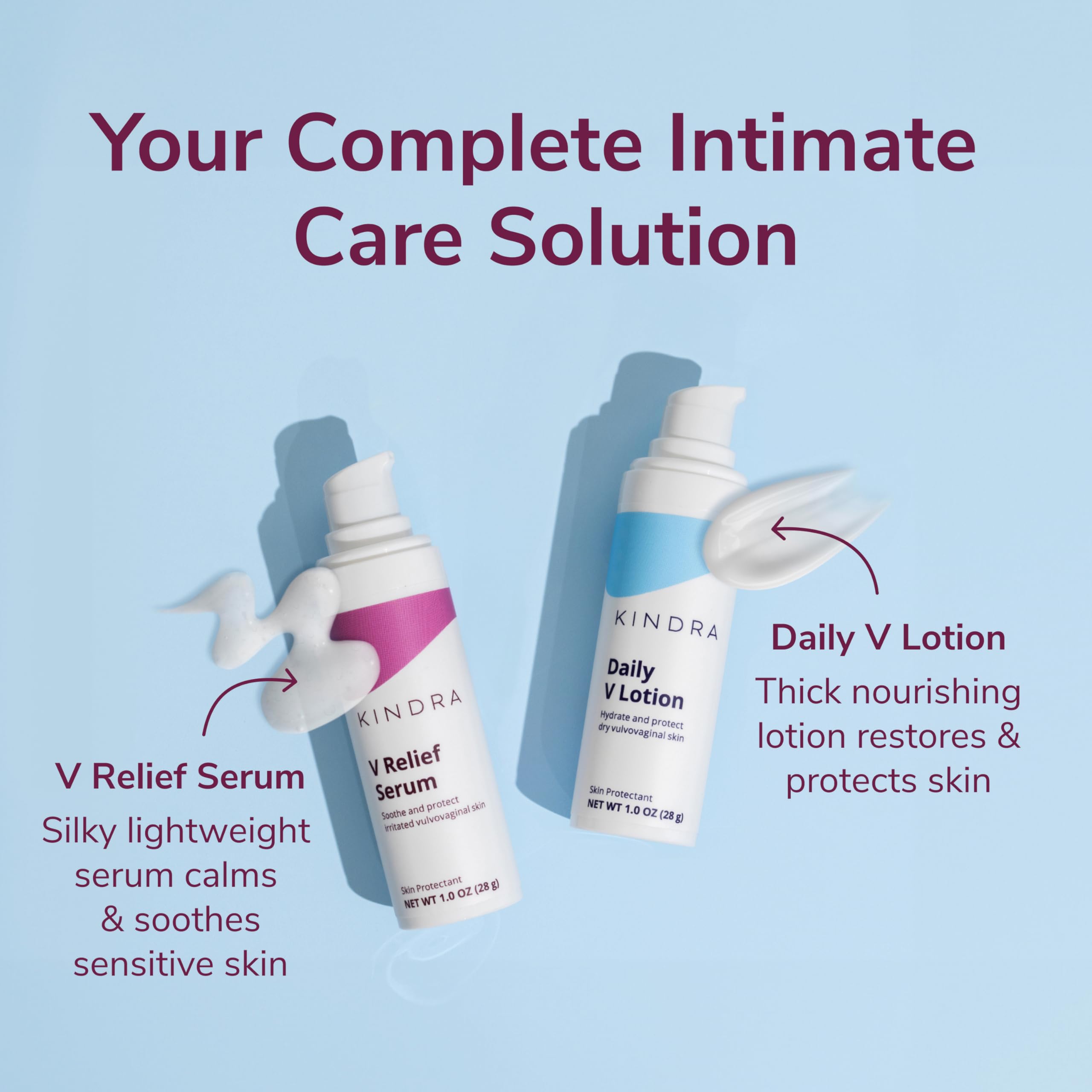 Kindra Daily V Lotion nighttime routine for comfortable daily care