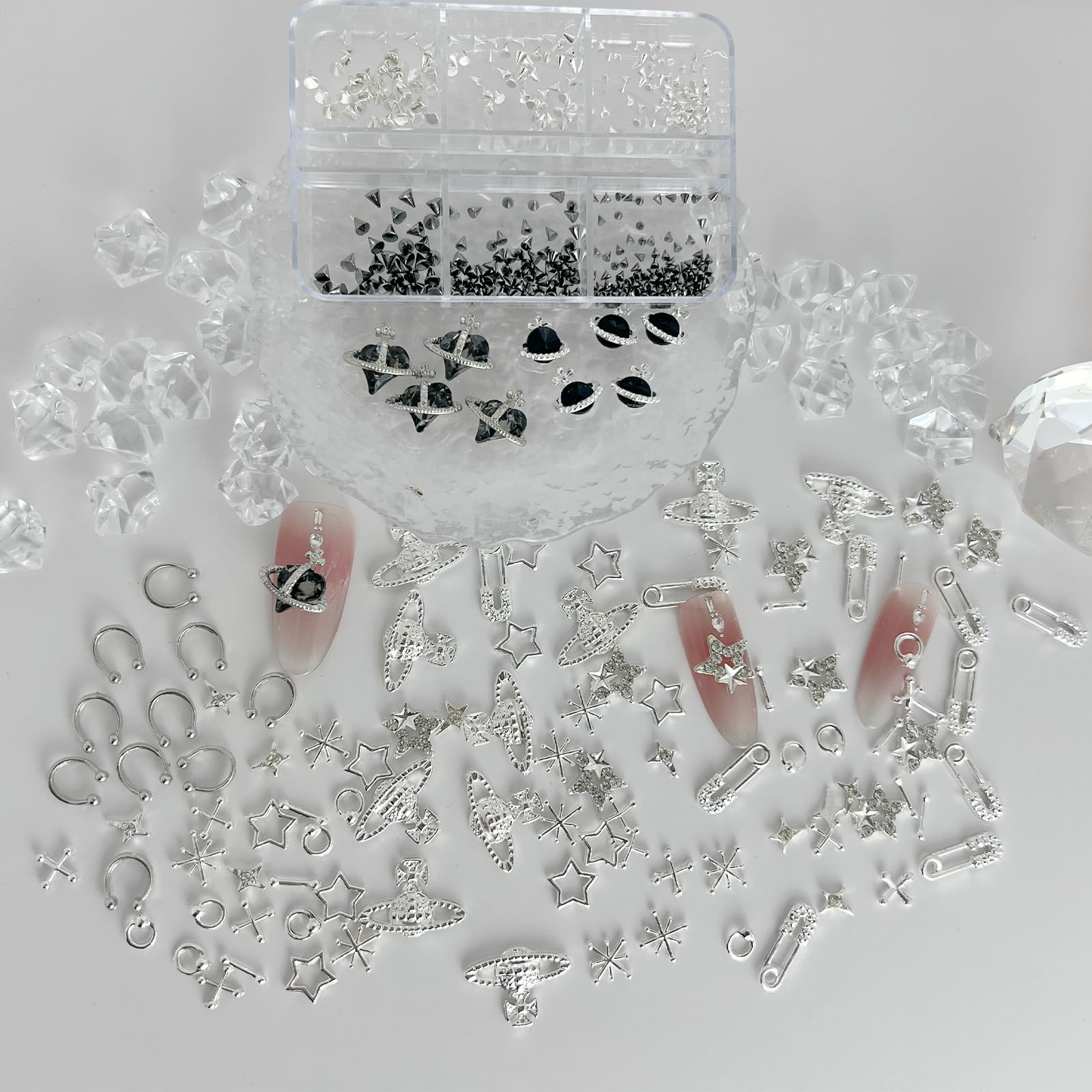 KINGNAME goth crosses charm adds drama and gothic vibe to gel art