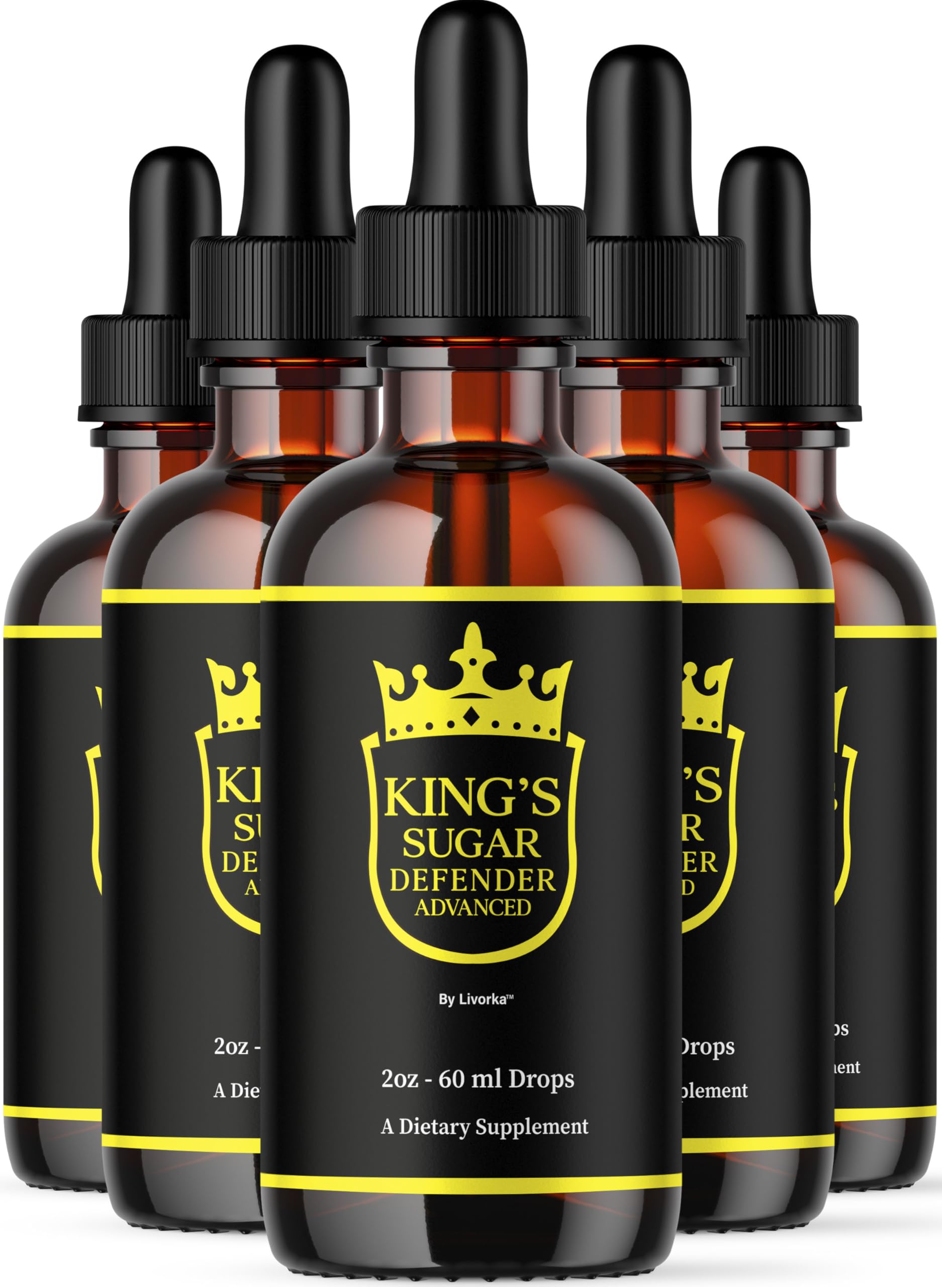 Bottle of Kings Sugar Defender Drops with label visible
