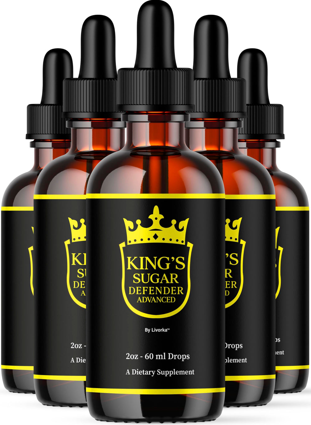 Bottle of Kings Sugar Defender Drops with label visible