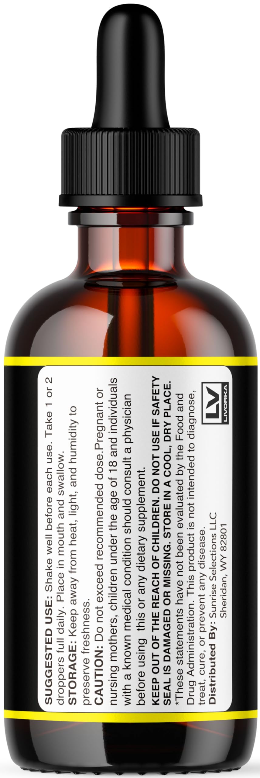 Side view of Kings Sugar Defender Drops bottle packaging