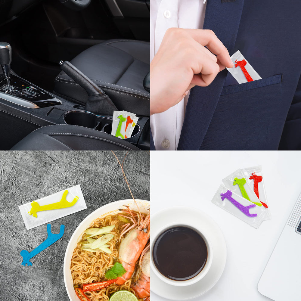 Individually wrapped floss picks emphasizing hygiene