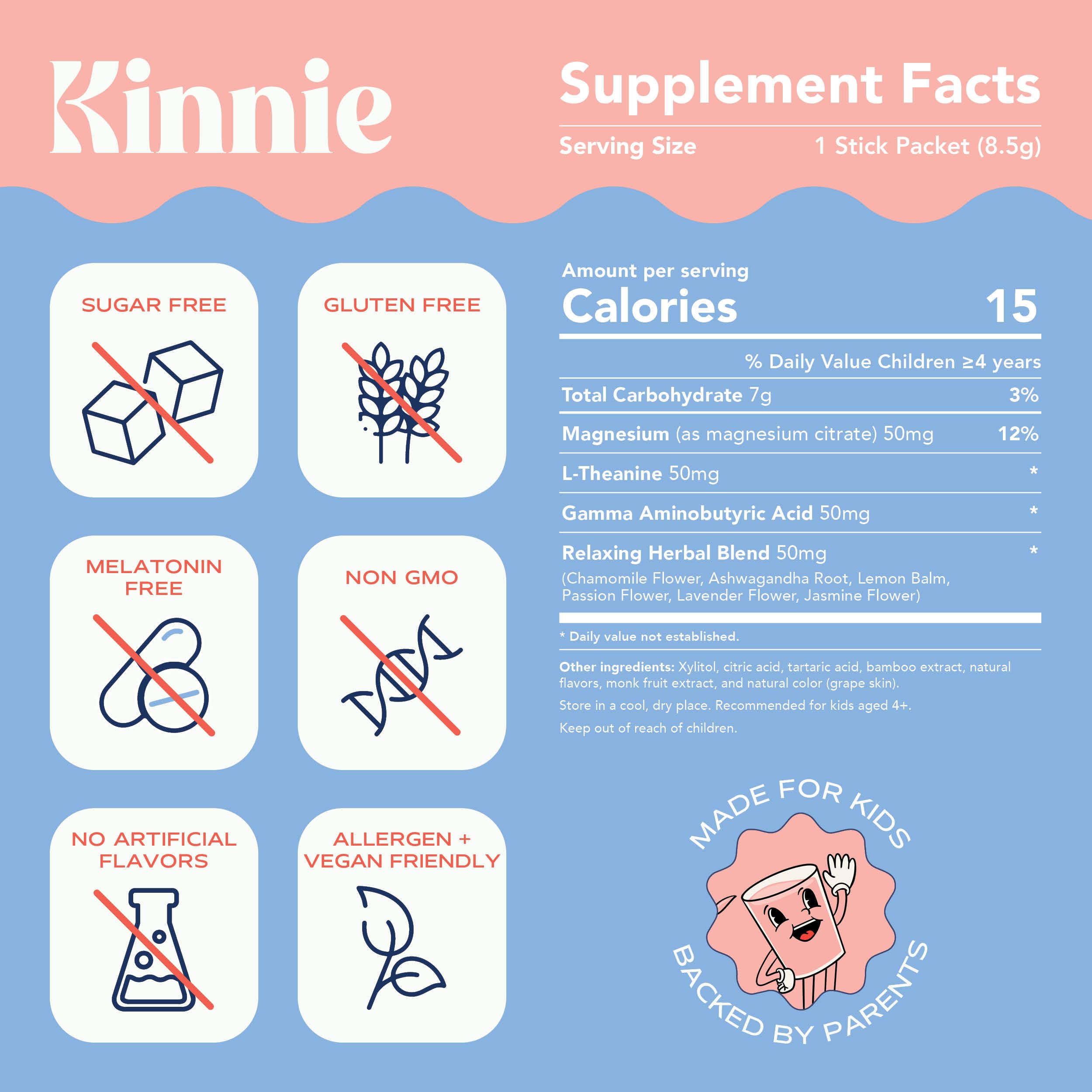 Travel-friendly stick sachets for Kinnie Calm