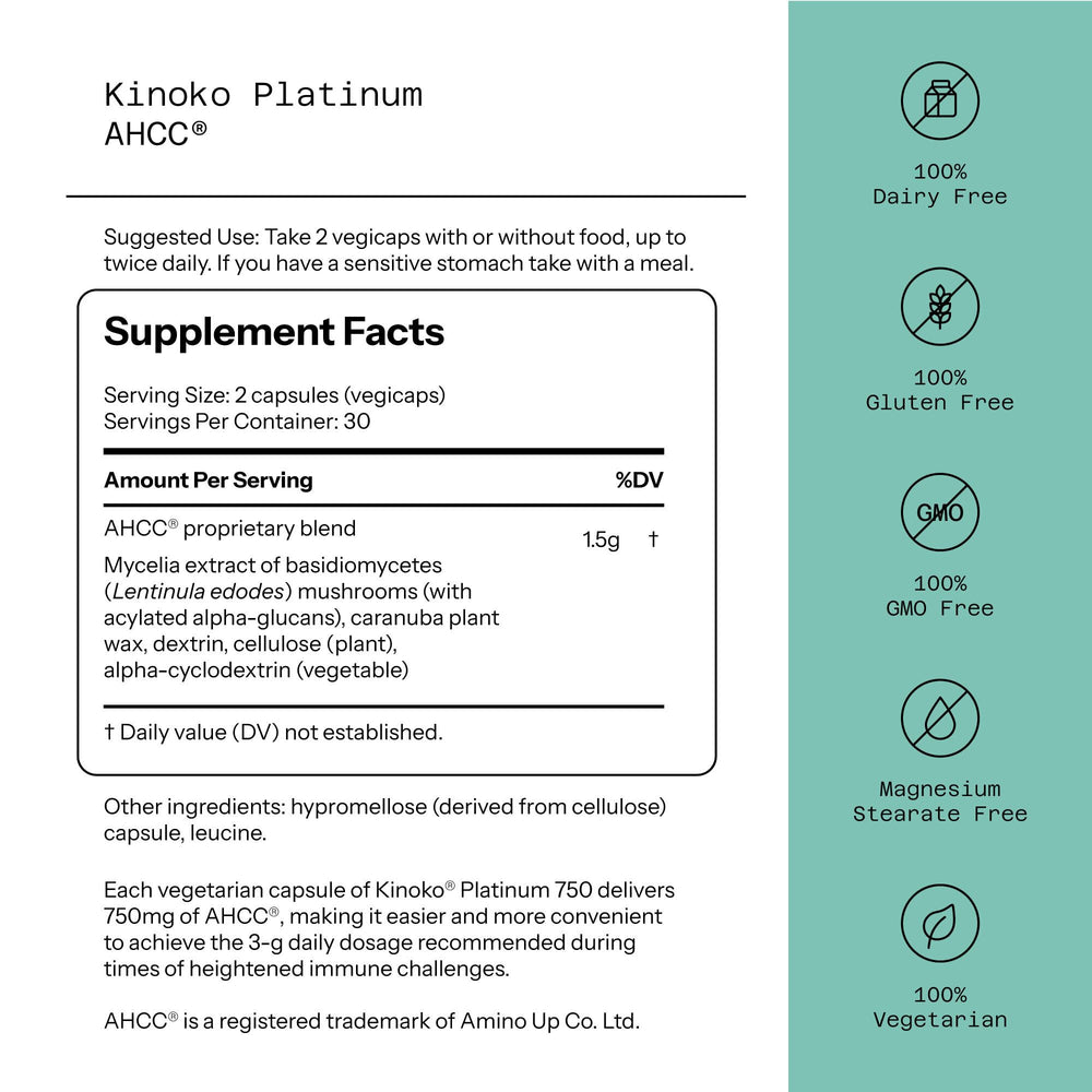 AHCC 750mg capsules for immune support