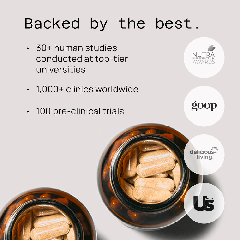 Illustration referencing AHCC clinical trials
