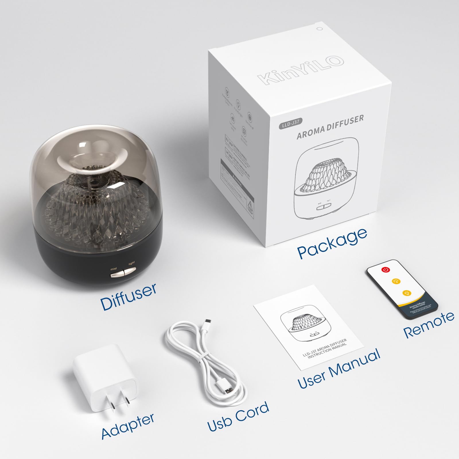 Gift-ready KinYiLO essential oil diffuser with sleek contemporary design