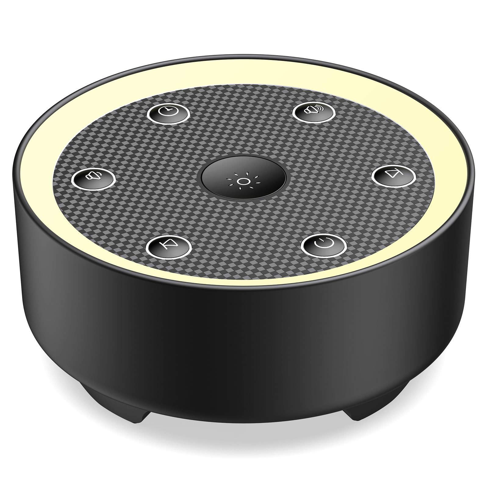 Kipcush Kipcrush sound machine front view for compact bedside setup.