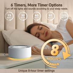 Kipcush white-noise machine night light with 8 colors soft ambient glow