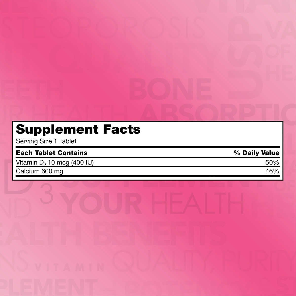 Kirkland Signature Calcium 600 mg with Vitamin D3 bottle and packaging (image 2 of 2)