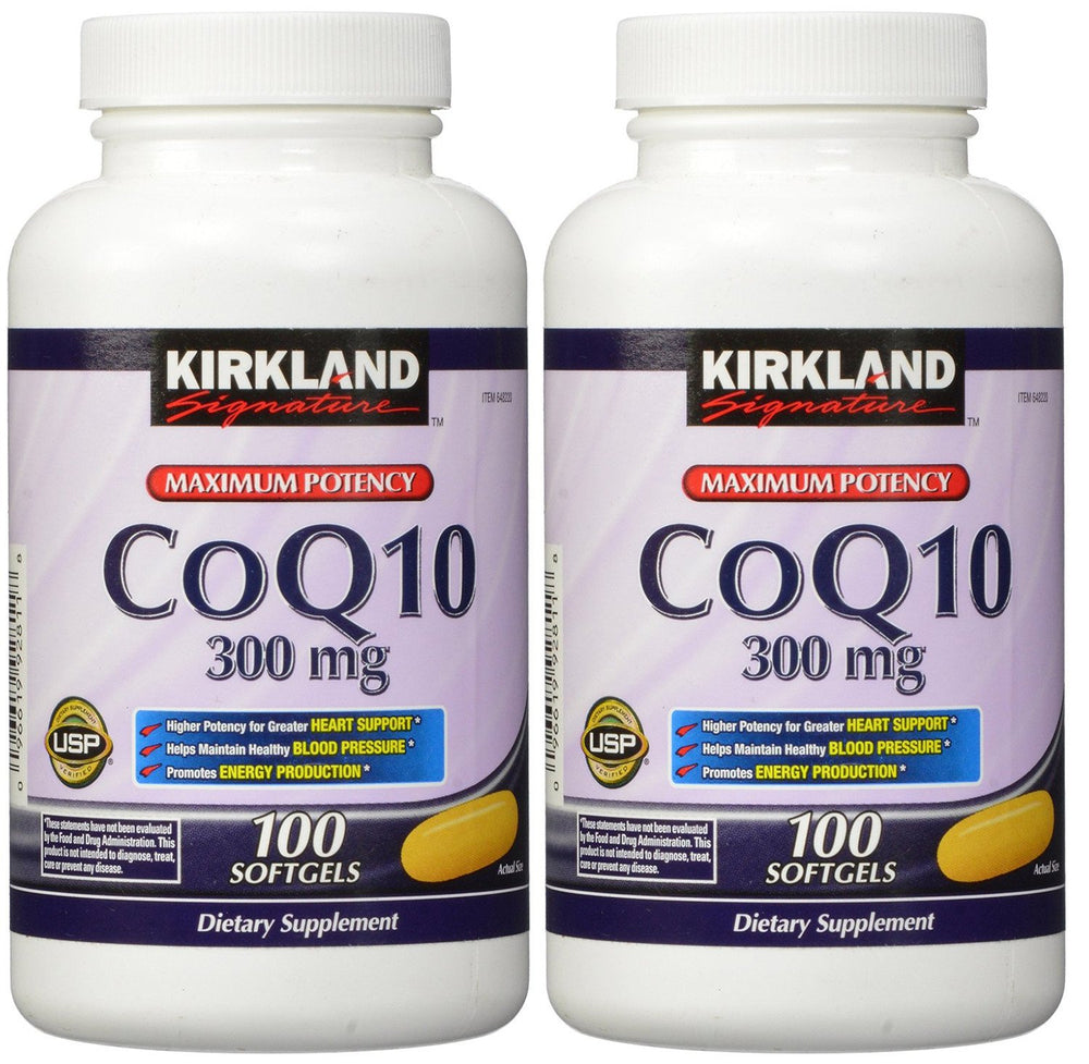 Kirkland COQ10 300 mg softgels bottle with 200 softgels (pack of 2)