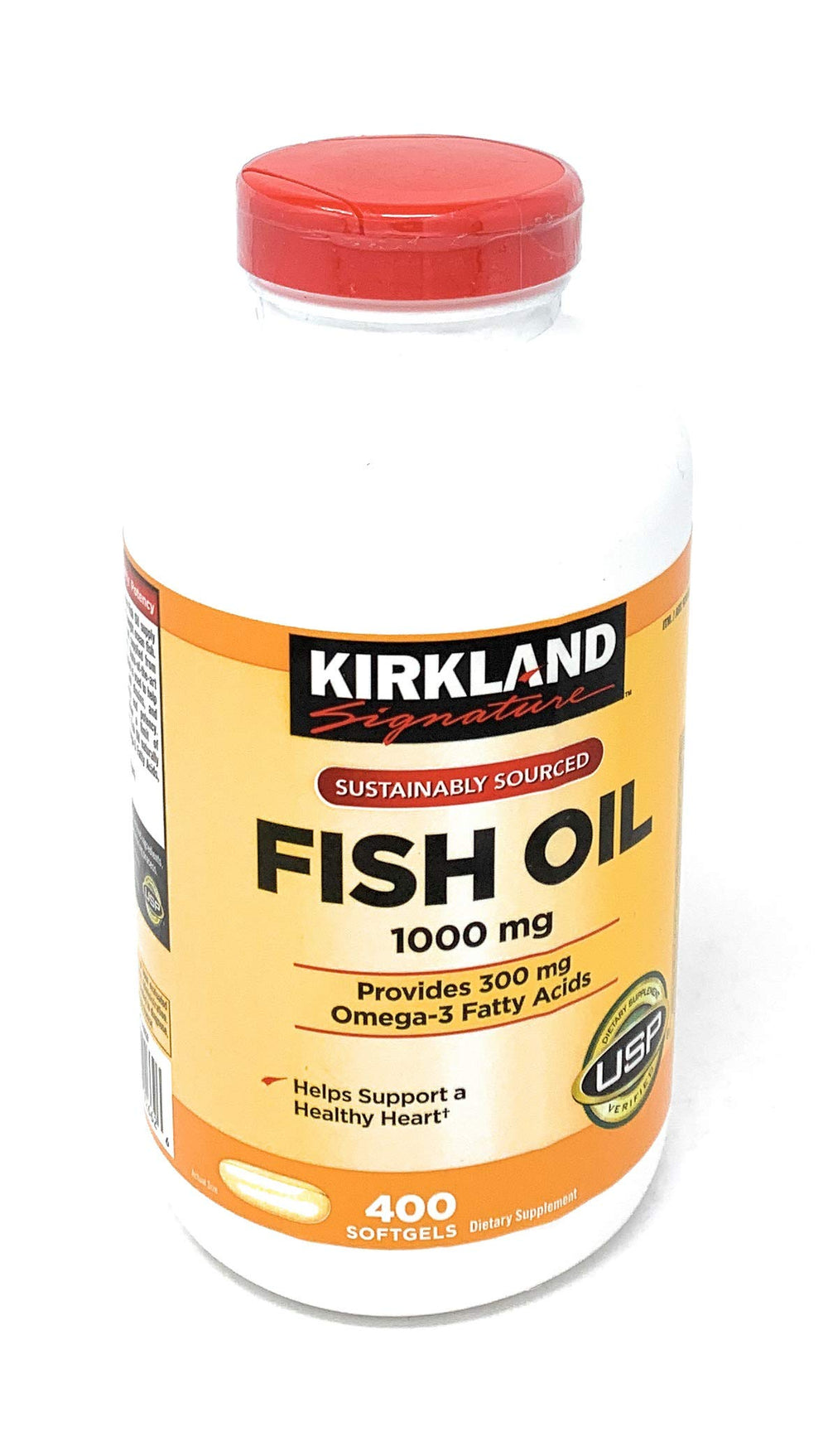 Kirkland Signature Fish Oil Concentrate bottle – front view