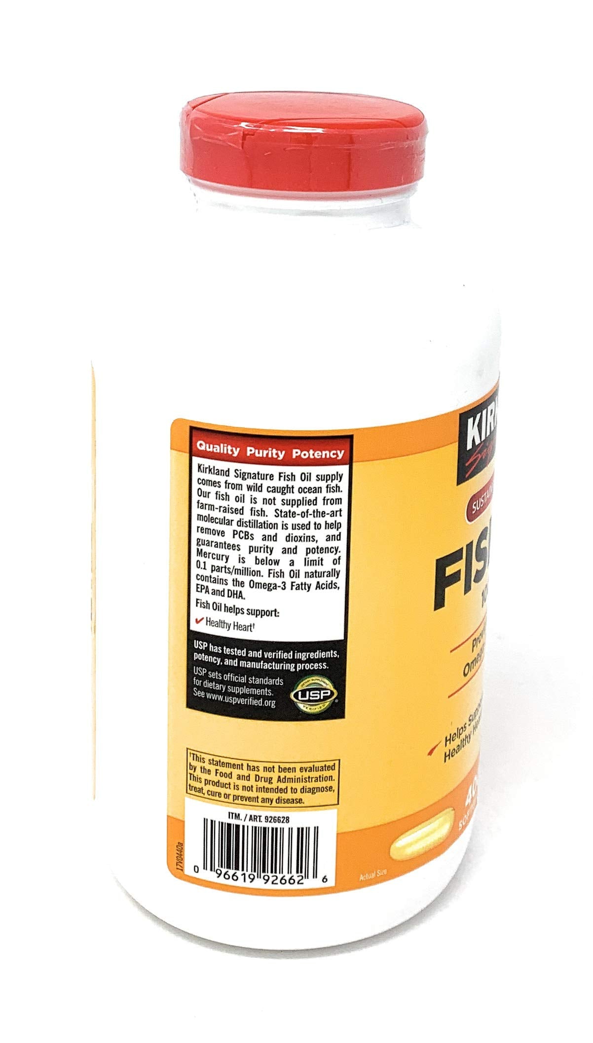 Open bottle showing softgel capsules inside