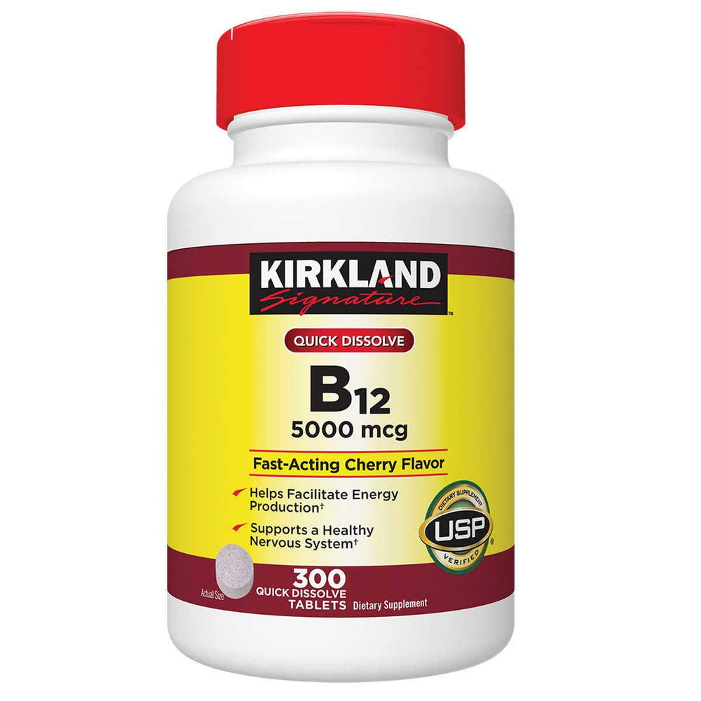 Kirkland Signature B-12 5000 mcg Sublingual 300 tablets, 2-pack – front product image