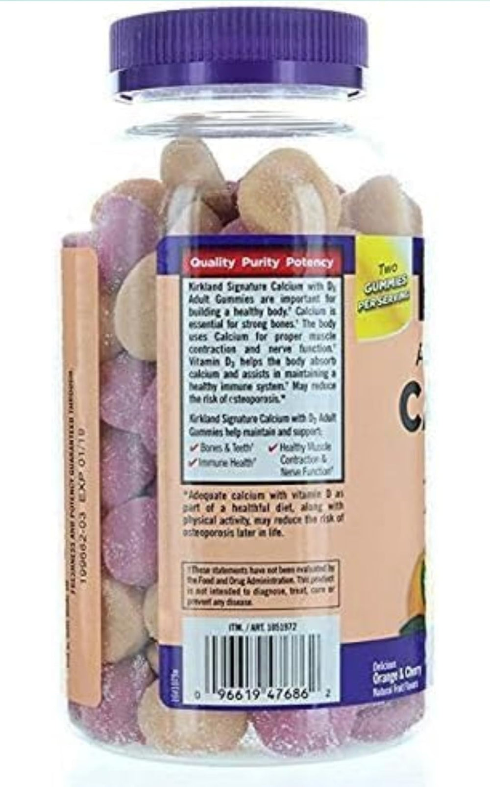 Kirkland Signature Calcium with Vitamin D3 Gummies packaging