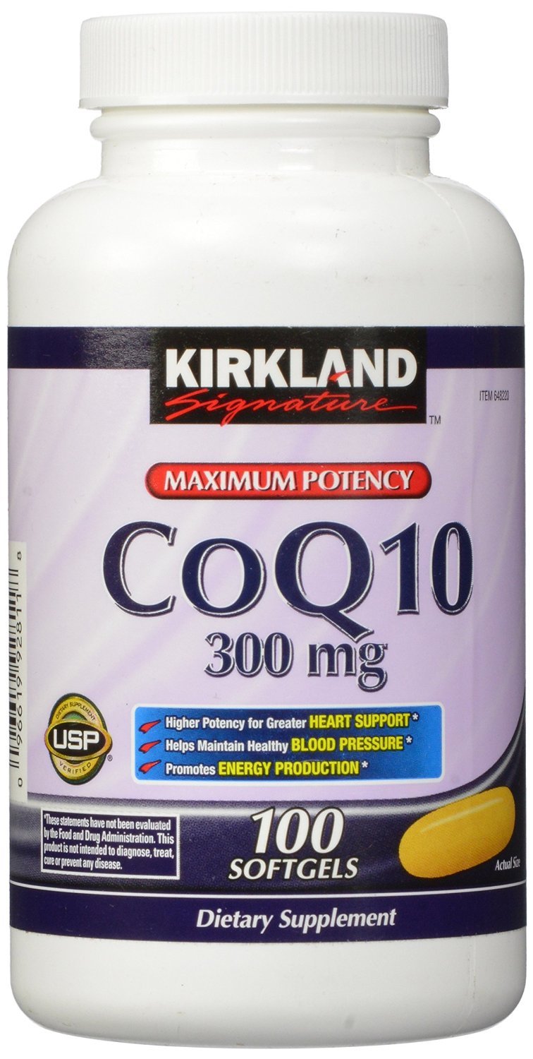 Kirkland Signature CoQ10 300 mg softgels bottle (200 softgels)