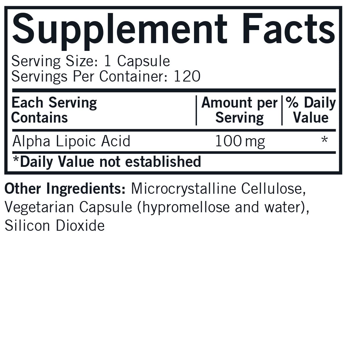 Alpha Lipoic Acid capsules in a bottle