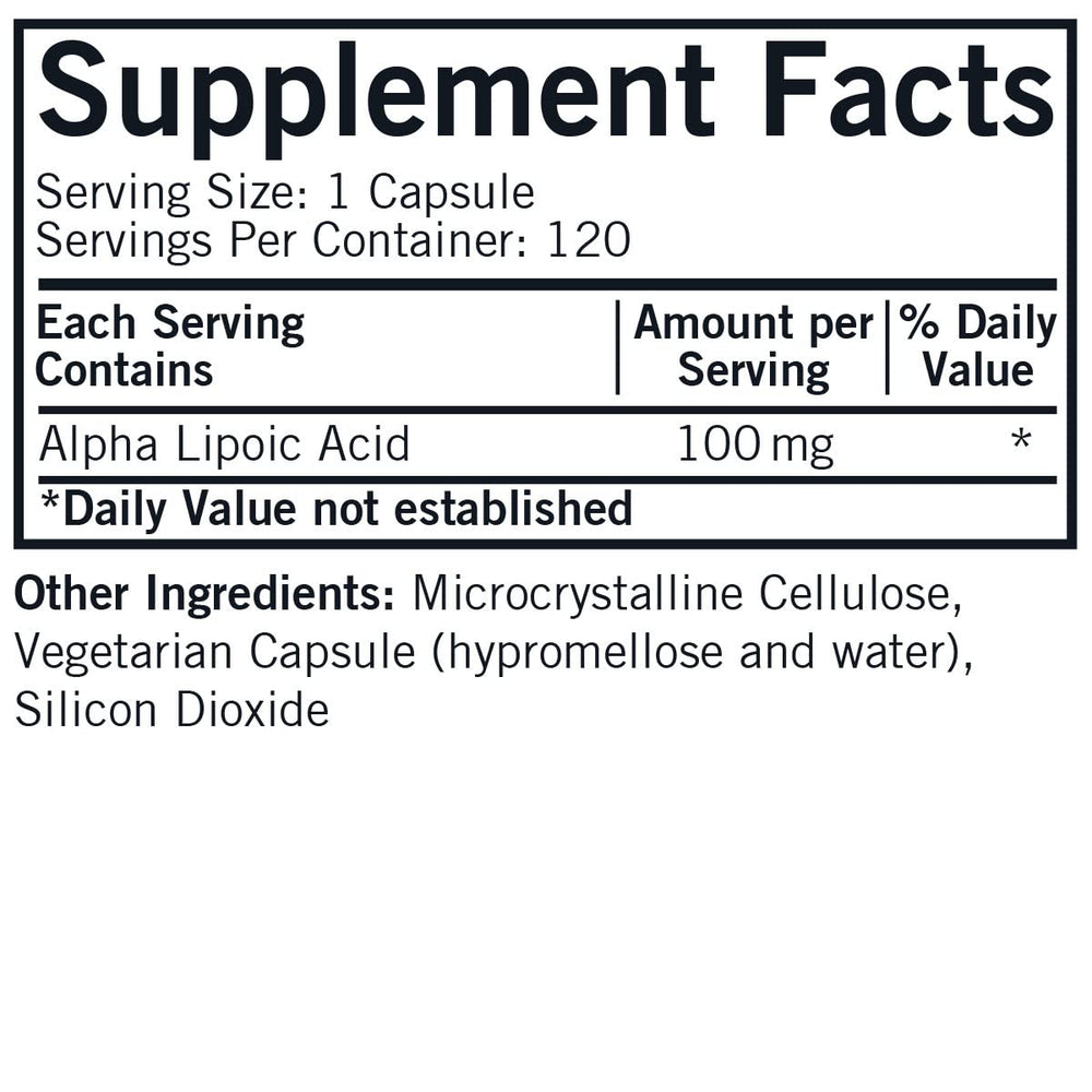 Alpha Lipoic Acid capsules in a bottle