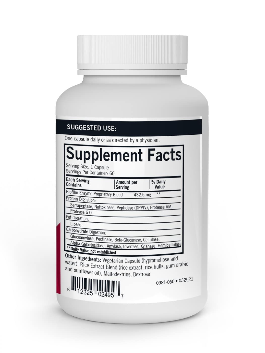 Kirkman Biofilm Defense Disruptor capsules shown for easy daily supplementation.