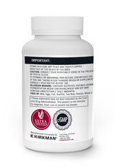 Kirkman Biofilm Defense Disruptor label close-up highlighting enzyme blend details.