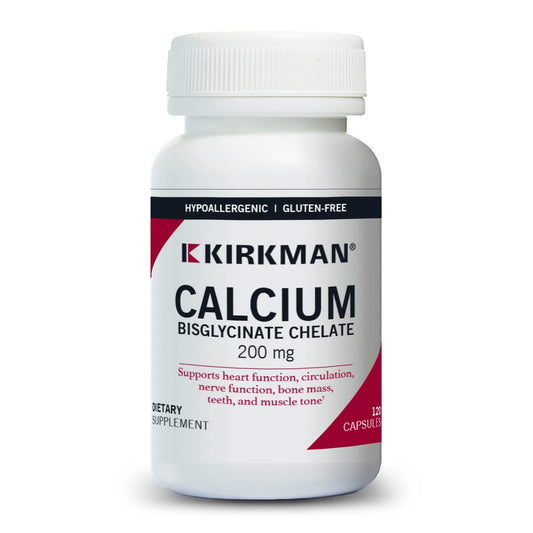 Kirkman Calcium Bisglycinate Chelate 200mg bottle label