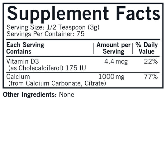 Back label view showing supplement facts and ingredients